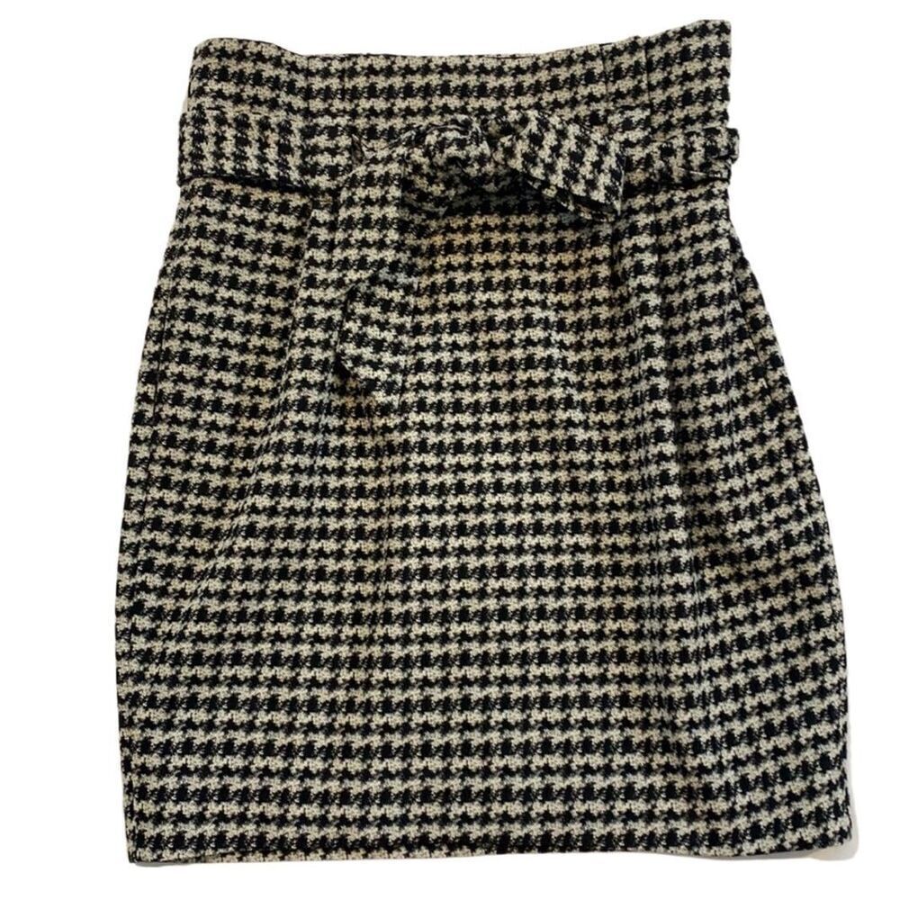 New! Express Black and White Houndstooth Mini-Skirt Sz 10